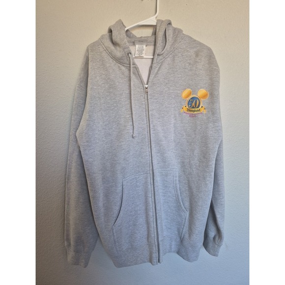 Disneyland Resort 50th Anniversary Zip Grey Adult Hoodie Medium Disneyana DISNEY - Picture 1 of 5